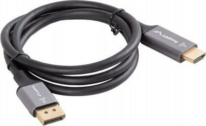 Προσαρμογέας Καλωδίου Lanberg Displayport M > Hdmi M 1m 4k Μαύρο-ασημί - Image 3