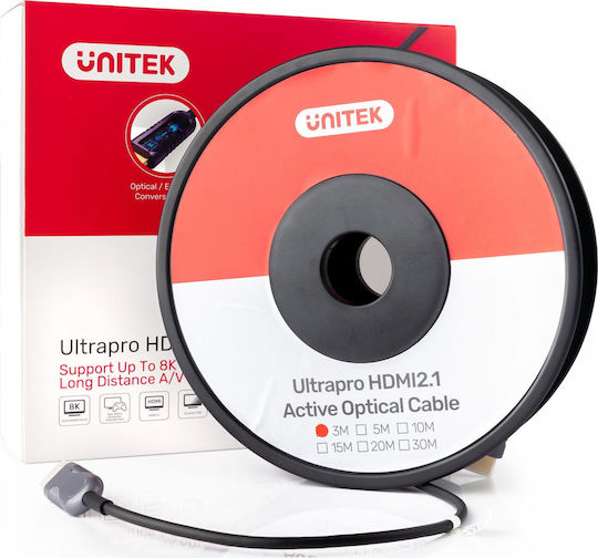 Unitek HDMI 2.1 Cable HDMI male - HDMI male 80m Μαύρο (C11055DGY) - Image 4