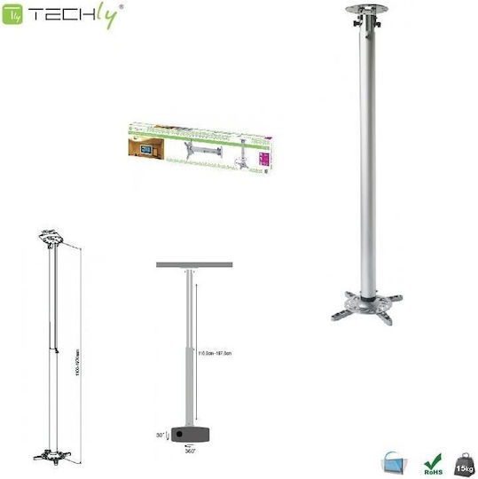 Techly Βάση Projector Οροφής ICA-PM-104XL με Μέγιστο Φορτίο 15kg Γκρι - Image 2