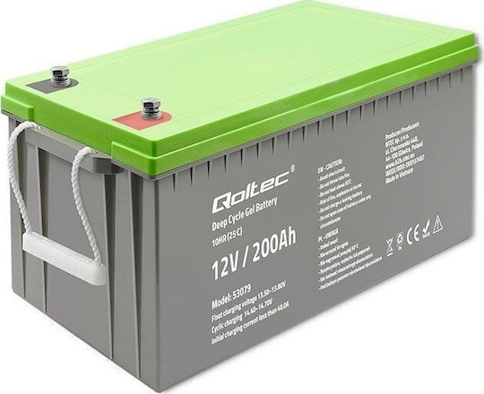 Qoltec Μπαταρία Φωτοβολταϊκών AGM Βαθειάς Εκφόρτισης 12V 200Ah (53079)