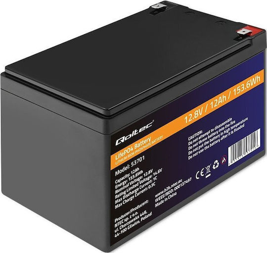 Qoltec Μπαταρία Φωτοβολταϊκών Λιθίου 12.8V 12Ah (53701)