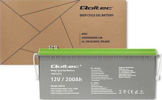 Qoltec Μπαταρία Φωτοβολταϊκών AGM Βαθειάς Εκφόρτισης 12V 200Ah (53079) - Image 3