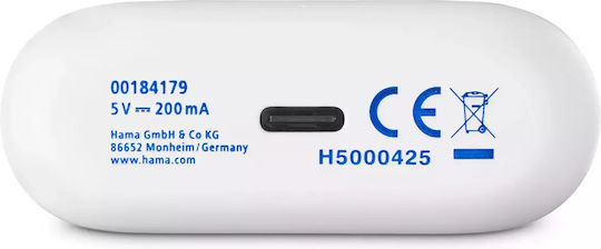 HAMA Passion Clear II In-ear Bluetooth Handsfree Ακουστικά με Θήκη Φόρτισης Λευκά - Image 2