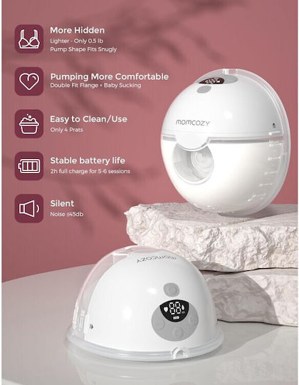 Momcozy M5 Breast Pump Φορητό Διπλό Θήλαστρο Μπαταρίας Λευκό 180ml BP180-GR00BA-A - Image 3
