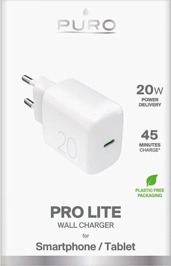 Puro Φορτιστής Χωρίς Καλώδιο με Θύρα USB-C 20W Λευκός (Prolite) - Image 2