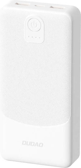 Dudao K10Pro Power Bank 20000mAh 10W με 2 Θύρες USB-A Λευκό