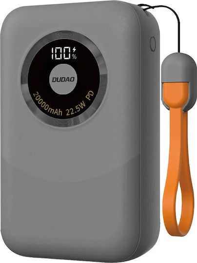 Dudao K21 Mini Power Bank 10000mAh 22.5W με Θύρα USB-A και Θύρα USB-C Power Delivery Γκρι