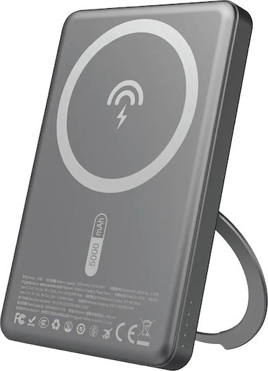 Dudao K28S MagSafe Power Bank 5000mAh 20W με Θύρα USB-C Power Delivery Γκρι