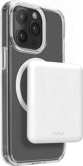 Puro Power Mag MagSafe 5000mAh 15W με Θύρα USB-C Λευκό