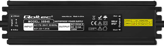Qoltec Τροφοδοτικό LED Στεγανό IP67 Ισχύος 150W με Τάση Εξόδου 12V 50948 - Image 2