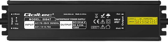 Qoltec Τροφοδοτικό LED Στεγανό IP67 Ισχύος 100W με Τάση Εξόδου 12V 50947 - Image 2
