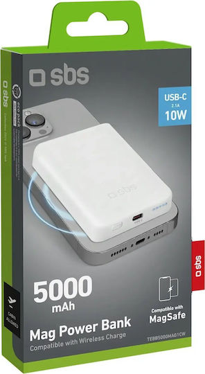 SBS MagSafe Power Bank 5000mAh Λευκό - Image 2
