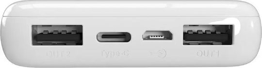 Puro Power Bank 10000mAh 12W με 2 Θύρες USB-A και Θύρα USB-C Λευκό - Image 3