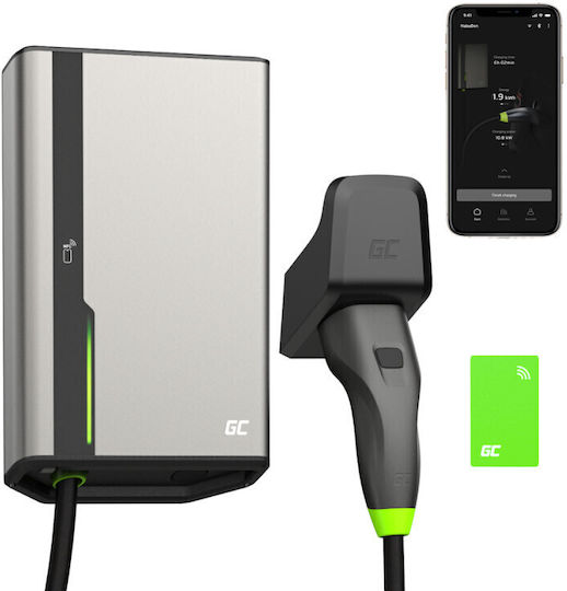 Green Cell Επιτοίχιος Μονοφασικός Σταθμός Φόρτισης 22kW με Ενσωματωμένο Καλώδιο Type 2 (EVGC021B2275) - Image 2