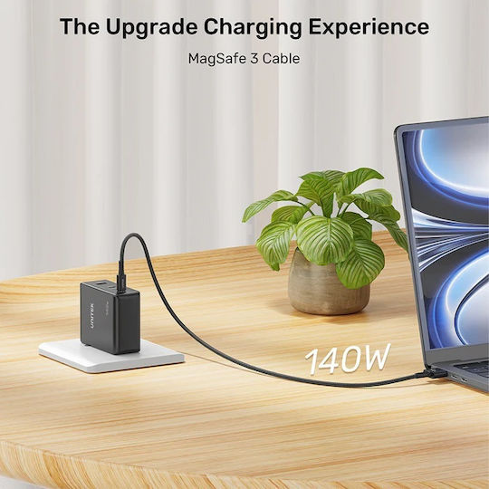 Unitek LED / Magnetic USB 2.0 Cable USB-C male - Magsafe 3 140W Μαύρο 1m C14121BK-1M - Image 5