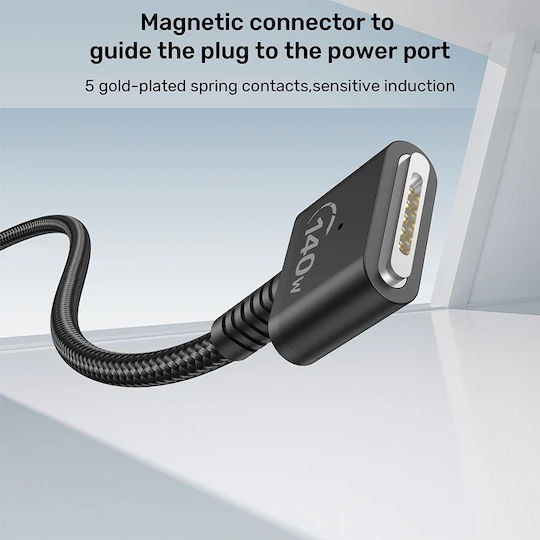 Unitek LED / Magnetic USB 2.0 Cable USB-C male - Magsafe 3 140W Μαύρο 1m C14121BK-1M - Image 7