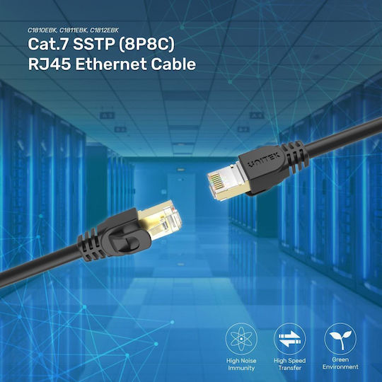 Unitek Direct Attach Copper Cat.7 Καλώδιο Δικτύου Ethernet 15m Μαύρο 1τμχ C1814EBK - Image 5