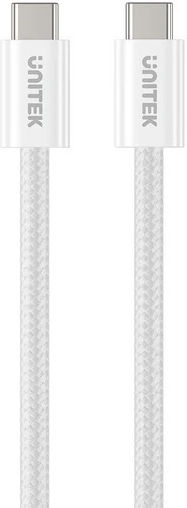 Unitek Magnetic / Retractable / Braided USB 2.0 Cable USB-C male - USB-C 100W Λευκό 1m (C1414AWH-1M) - Image 2