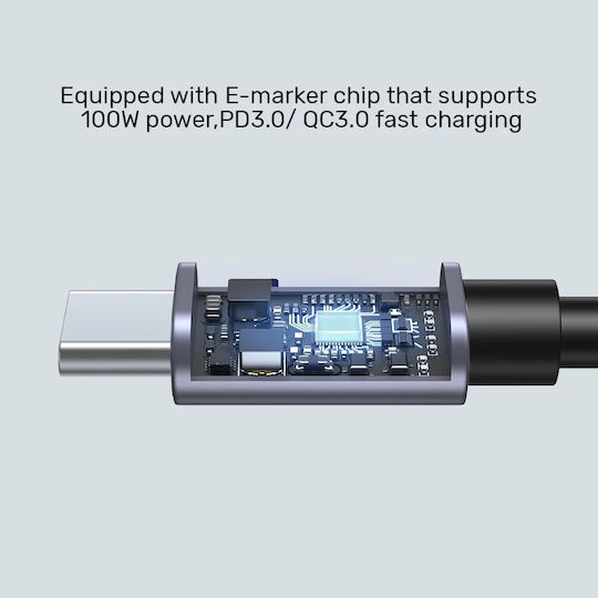 Unitek Angle (90°) USB 2.0 Cable USB-C male - USB-C 100W Μαύρο 3m (C14123BK-3M) - Image 12