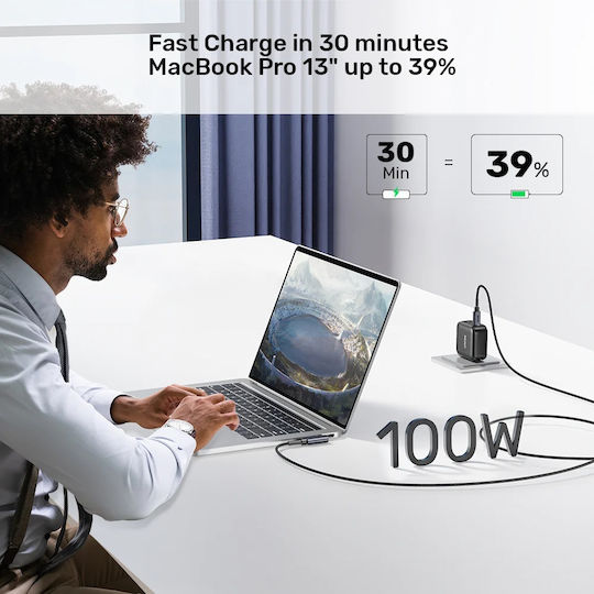 Unitek Angle (90°) USB 2.0 Cable USB-C male - USB-C 100W Μαύρο 3m (C14123BK-3M) - Image 9