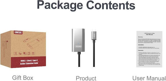Unitek USB 3.1 Cable USB-C male - USB-A female Μαύρο 5m U304A - Image 5