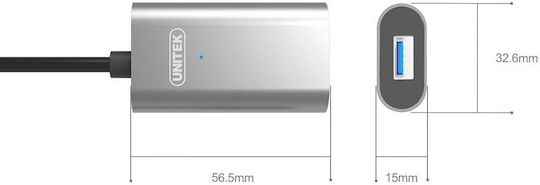Unitek USB 3.1 Cable USB-C male - USB-A female Μαύρο 5m U304A - Image 4