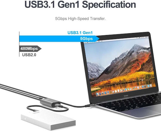 Unitek USB 3.1 Cable USB-C male - USB-A female Μαύρο 5m U304A - Image 7