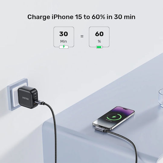 Unitek Angle (90°) USB 2.0 Cable USB-C male - USB-C 100W Μαύρο 2m (C14123BK-2M) - Image 8