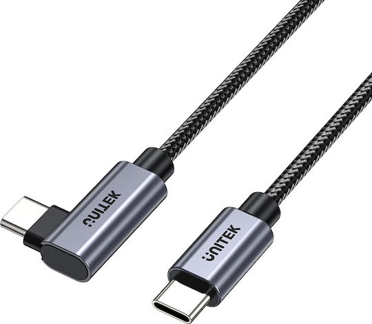 Unitek Angle (90°) USB 2.0 Cable USB-C male - USB-C 100W Μαύρο 2m (C14123BK-2M) - Image 5