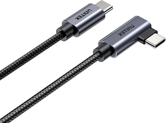 Unitek Angle (90°) USB 2.0 Cable USB-C male - USB-C 100W Μαύρο 2m (C14123BK-2M) - Image 6