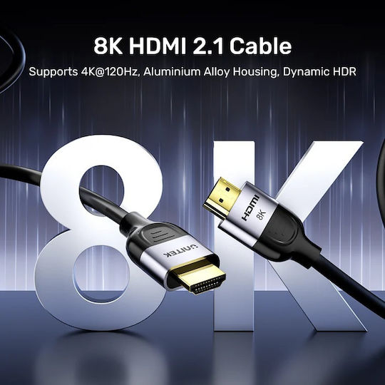 Unitek HDMI 2.1 Cable HDMI male - HDMI male 2m Μαύρο (C11086GY01-2M) - Image 4