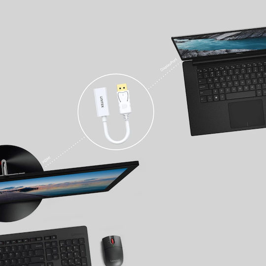 Unitek Μετατροπέας DisplayPort male σε HDMI female Λευκό 1τμχ Y-6332 - Image 5