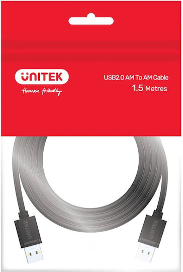 Unitek USB 2.0 Cable USB-A male - USB-A male 1.5m Y-C442GBK - Image 4