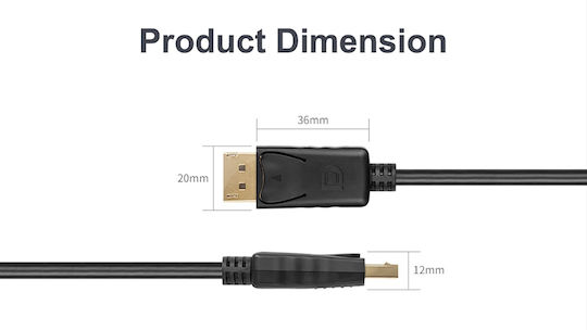Unitek Cable DisplayPort male - DisplayPort male 1.5m Μαύρο (Y-C607BK) - Image 4