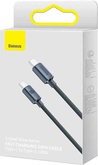 Baseus Crystal Shine Series USB 2.0 Cable USB-C male - USB-C 100W Μαύρο 2m CAJY000701 - Image 2