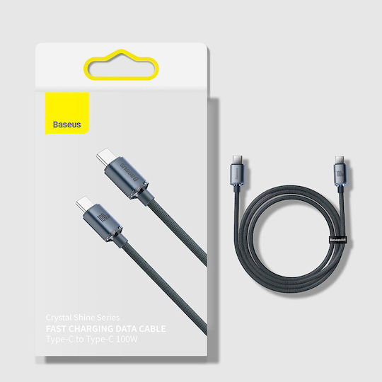 Baseus Crystal Shine Series USB 2.0 Cable USB-C male - USB-C 100W Μαύρο 2m CAJY000701 - Image 6