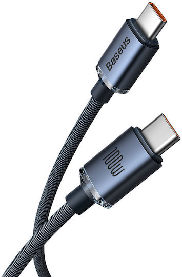 Baseus Crystal Shine Series USB 2.0 Cable USB-C male - USB-C 100W Μαύρο 2m CAJY000701 - Image 10