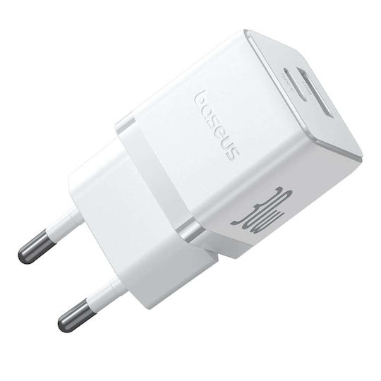 Baseus Φορτιστής Χωρίς Καλώδιο με Θύρα USB-A και Θύρα USB-C 30W Λευκός (Palm) - Image 6