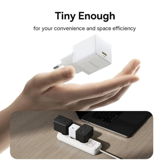 Baseus Φορτιστής Χωρίς Καλώδιο με Θύρα USB-C 30W Power Delivery Λευκός (Palm) - Image 3