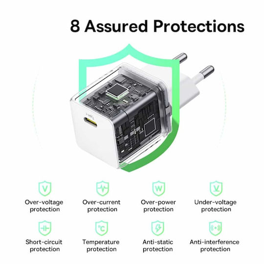 Baseus Φορτιστής Χωρίς Καλώδιο με Θύρα USB-C 30W Power Delivery Λευκός (Palm) - Image 6
