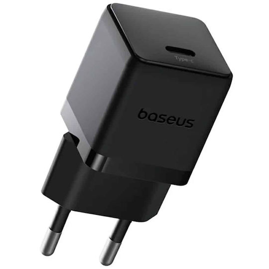 Baseus Φορτιστής με Θύρα USB-C και Καλώδιο USB-C - USB-C 20W Power Delivery Μαύρος (Palm) - Image 2