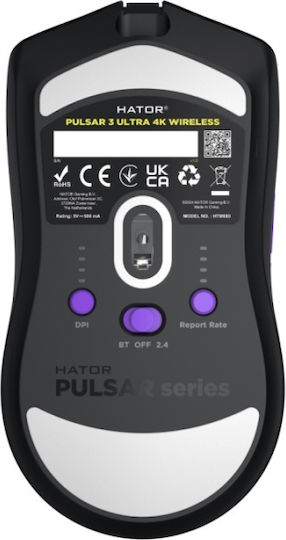 HATOR Pulsar 3 Ultra Ασύρματο RGB Gaming Ποντίκι 30000 DPI Μαύρο - Image 6