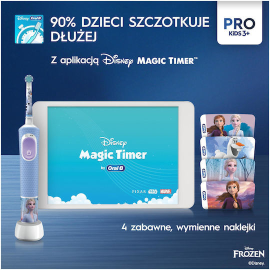 Oral-B Vitality Pro Παιδική Ηλεκτρική Οδοντόβουρτσα με Χρονόμετρο για 3+ Χρονών Frozen - Image 6