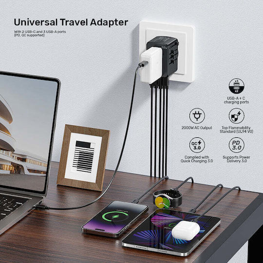 Unitek Φορτιστής Χωρίς Καλώδιο 35W Power Delivery / Quick Charge 3.0 Μαύρος (P1121ABK01) - Image 3