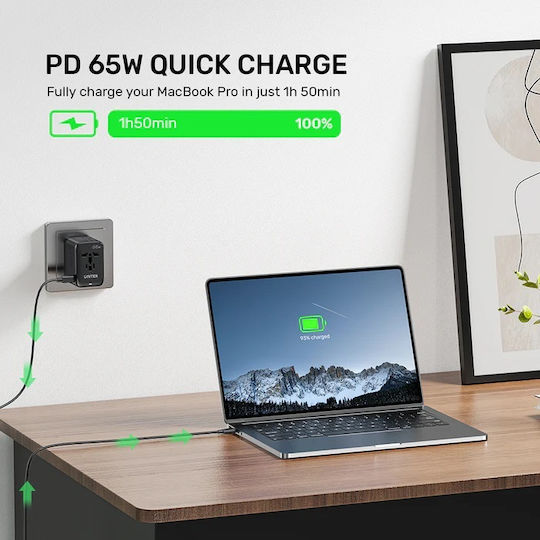 Unitek Φορτιστής Χωρίς Καλώδιο 65W Power Delivery / Quick Charge 3.0 Μαύρος (P1122A) - Image 15