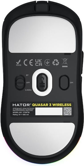 HATOR Quasar 3 Ασύρματο RGB Gaming Ποντίκι 12000 DPI Μαύρο - Image 3