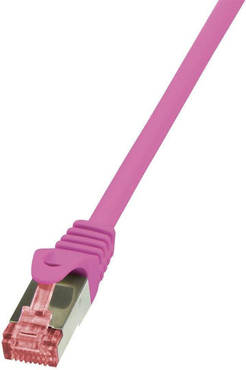 LogiLink S/FTP Cat.6 Καλώδιο Δικτύου Ethernet 1.5m Ροζ 1τμχ CQ2049S