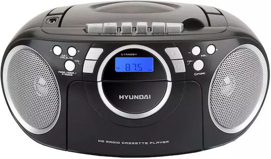 Hyundai Φορητό Ηχοσύστημα 3921037 με Ραδιόφωνο / Κασετόφωνο / CD / USB σε Μαύρο Χρώμα - Image 4