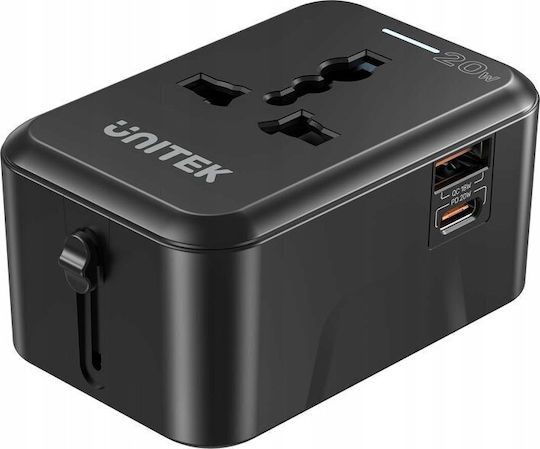 Unitek P1120ABK01 Αντάπτορας Πρίζας σε Universal