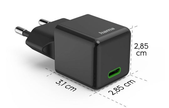 HAMA Φορτιστής Χωρίς Καλώδιο GaN με Θύρα USB-C 30W Power Delivery Μαύρος (00201986) - Image 2